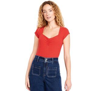 Orange Ribbed Cap Sleeve Bodysuit NWT